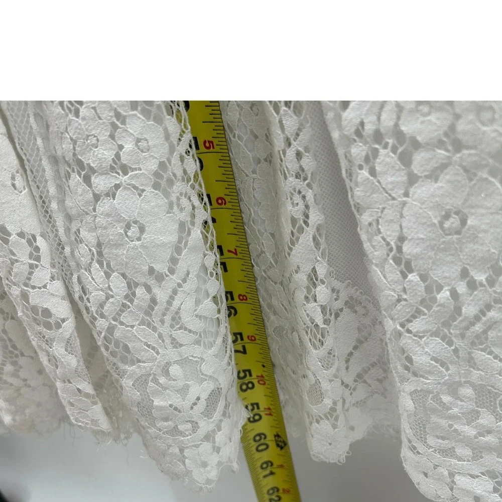 White Lace Boho Maxi Dress Cottagecore Romantic Bridal Style Long Dress Medium - Picture 9 of 9